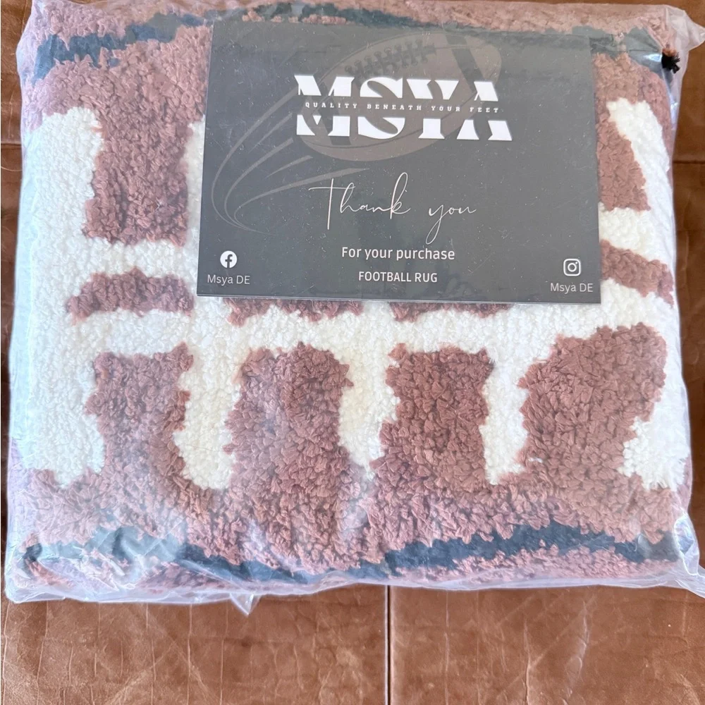 Football Shaped Brown Rug